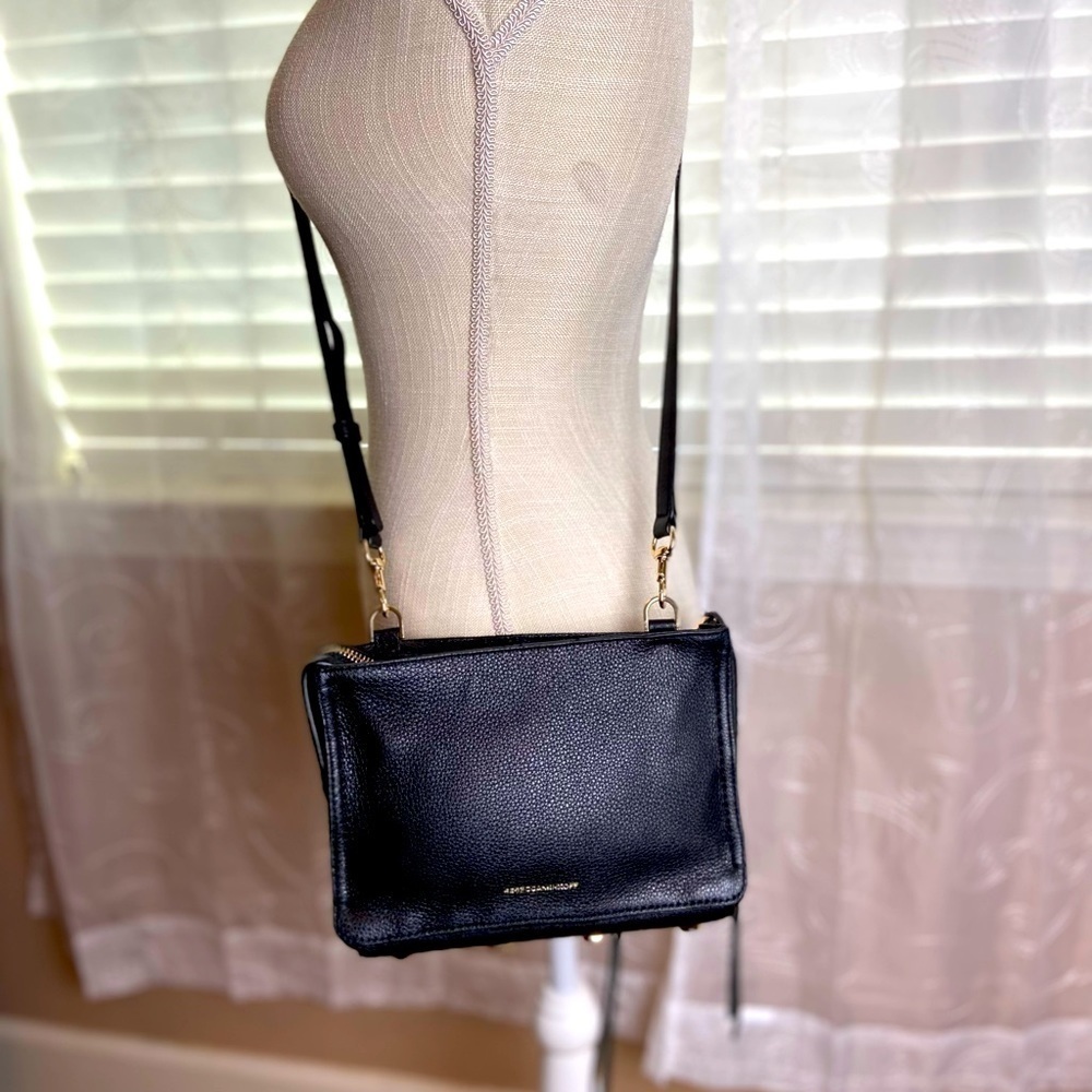 Rebecca Minkoff  “Reagan” Black Leather Crossbody